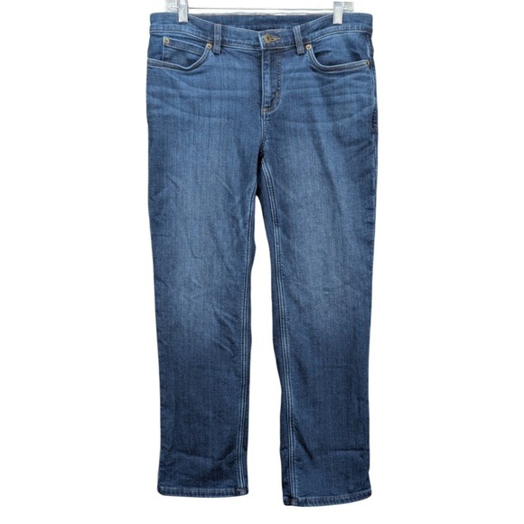 Duluth Trading Flannel Lined Jeans Women's 8 x 29 Blue Denim Daily Straight Leg - Picture 1 of 12